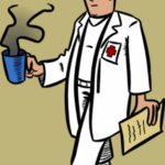 médicos y café