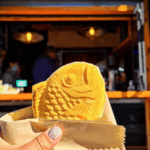 Espresso con pastel japonés, taiyaki, en harajukustationba